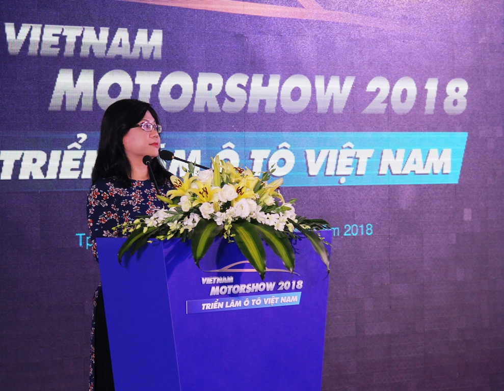 Bà Nguyễn Vân Nga – Phó Cục trưởng Phụ trách Cục công tác phía Nam Bộ Công Thương kỳ vọng Triển lãm Ô tô Việt Nam 2018 sẽ trở thành sự kiện chuyên ngành uy tín