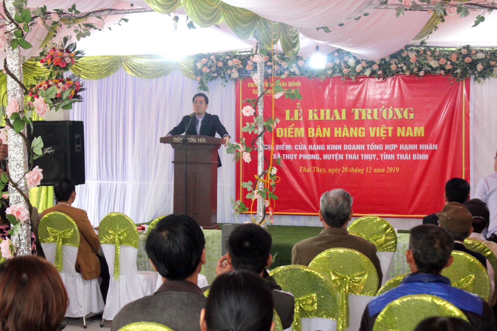 Ông Nguyễn Hoàng Giang - PCT thường trực UBND tỉnh Thái Bình phát biểu chỉ đạo tại lễ khai trương