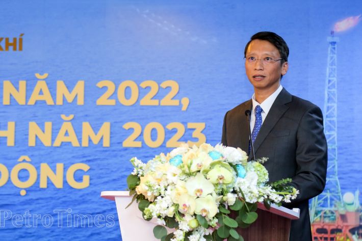 Tổng Giám đốc PVEP Trần Hồng Nam báo cáo kết quả SXKD năm 2022