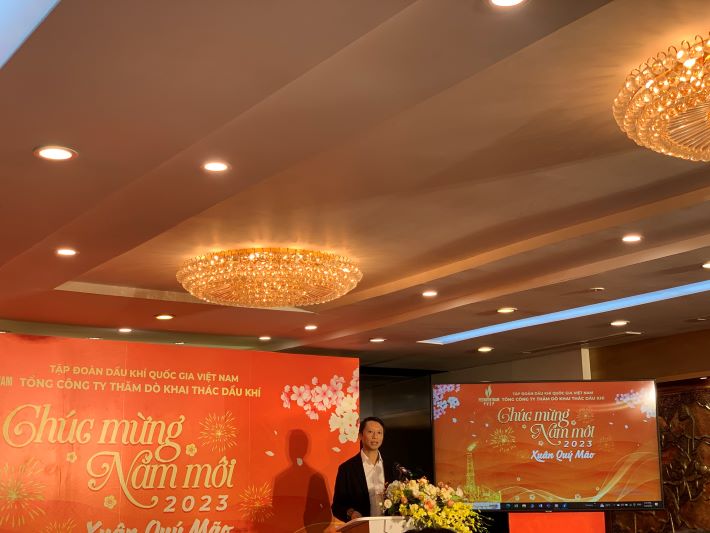 Tổng Giám đốc PVEP Trần Hồng Nam báo cáo kết quả SXKD năm 2022
