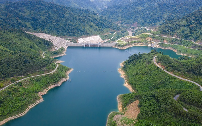 hình ảnh hồ chứa thủy điện Sông Bung 4