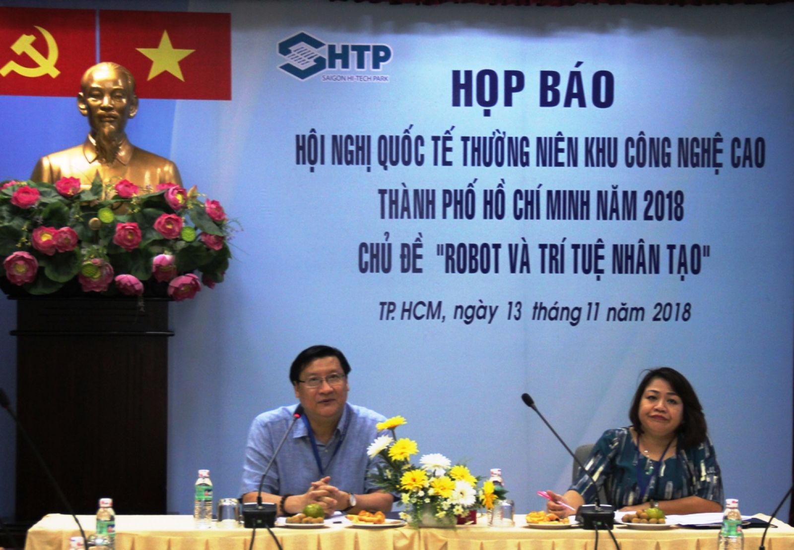 Phó Giáo sư - Tiến sĩ Lê Hoài Quốc, Trưởng ban SHPT thông tin về Hội nghị tại buổi họp báo