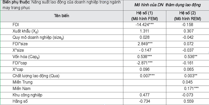 Kết quả mô hình ước lượng FEM và REM