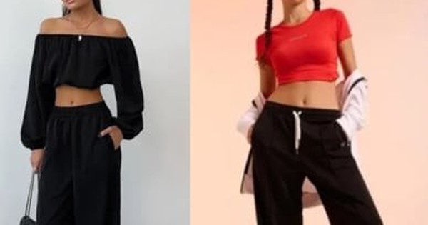 Phối đồ đẹp với quần ống rộng màu đen