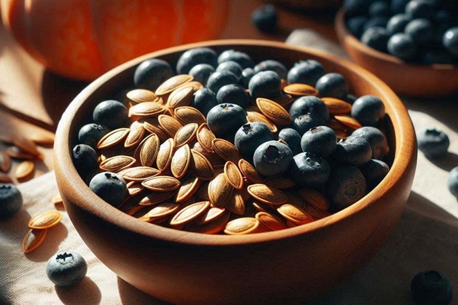 Avantages de manger des graines de citrouille et des myrtilles au dîner