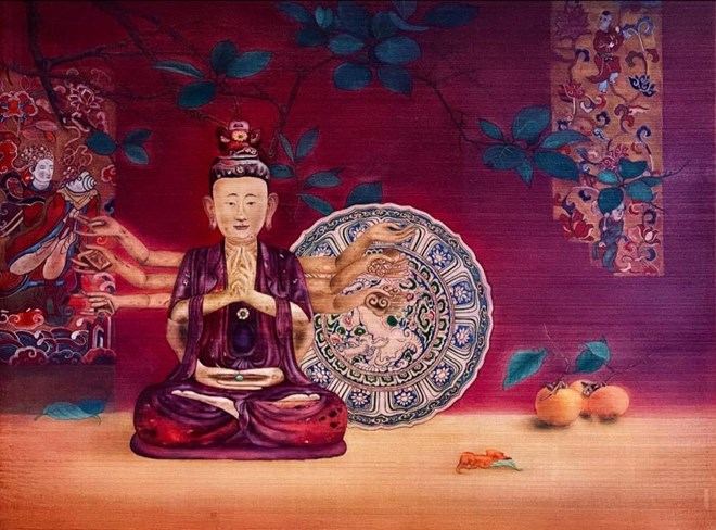 Hình sắc nối nguồn truyền thống trong tranh của 5 họa sĩ Việt