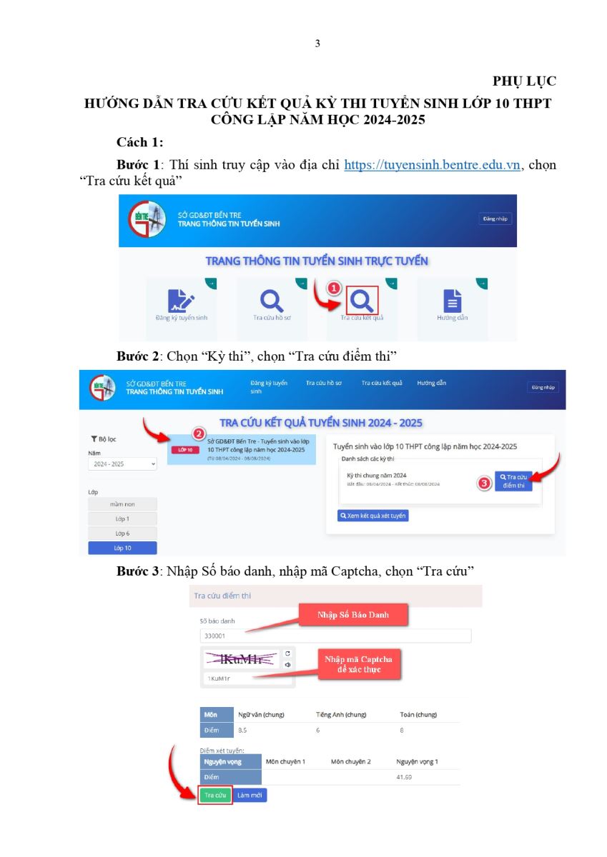 Tra cứu điểm thi vào lớp 10 Bến Tre, Hậu Giang năm 2024 - Ảnh 1.