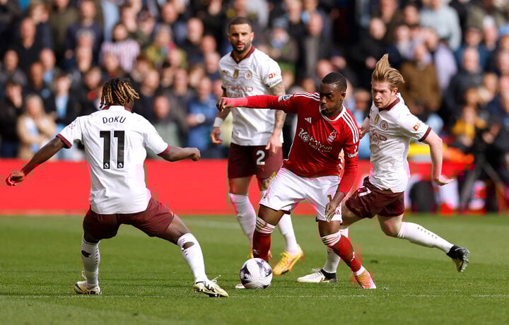 Man City មានការលំបាកជាច្រើនទល់នឹង Nottingham Forest ។ (រូបថត៖ Reuters)