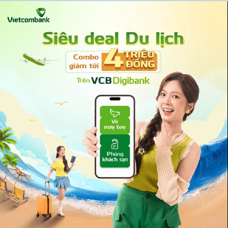 โปรโมชั่นคอมโบตั๋วเครื่องบิน - โรงแรมบน VCB Digibank