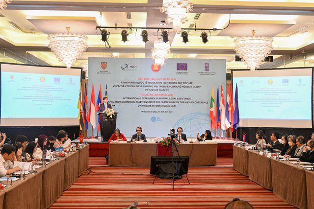 Diễn đàn pháp luật ASEAN về kinh nghiệm quốc tế về tương trợ tư pháp trong lĩnh vực dân sự và thương mại - Ảnh 1.