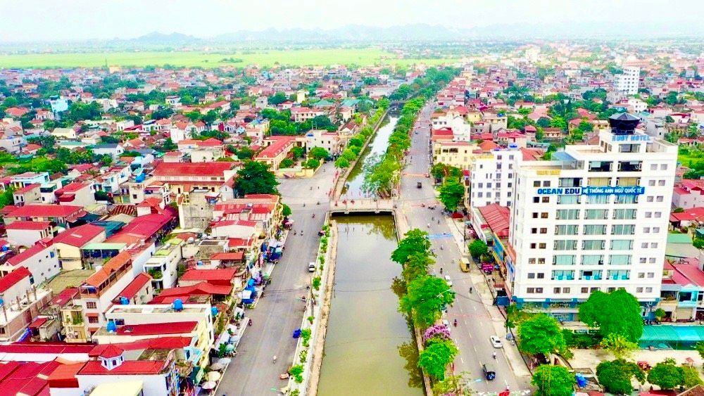 Một góc thị trấn Phát Diệm, huyện Kim Sơn.