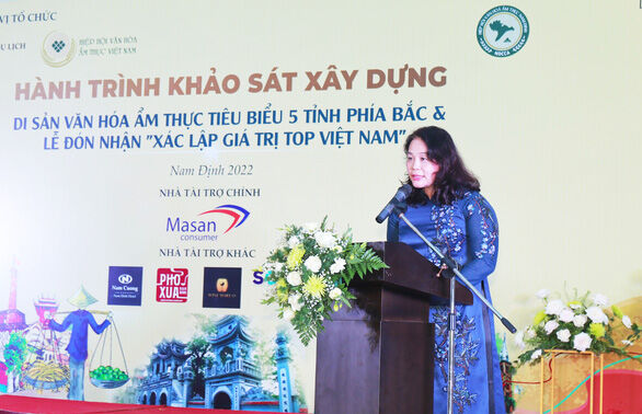 Bà Lê Thị Nga - phó giám đốc Công ty Masan Consumer phát biểu tại sự kiện.