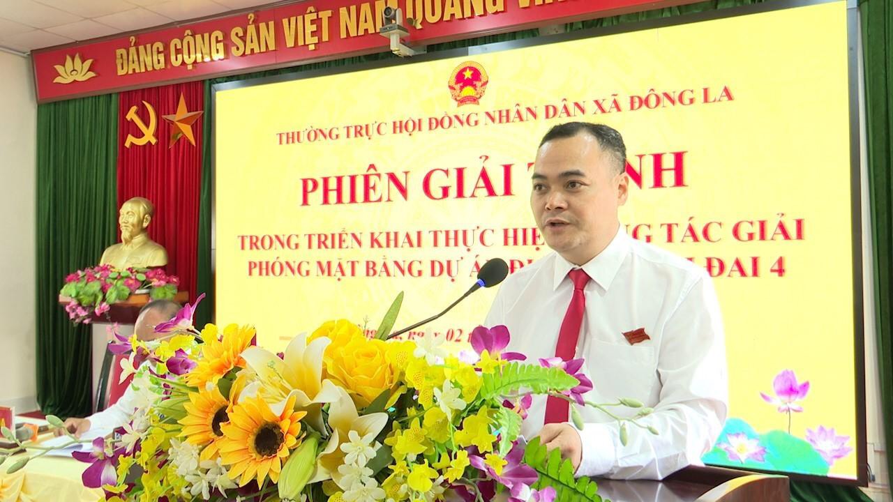 Đồng chí Trịnh Đắc Chuyên - Bí thư Đảng uỷ, Chủ tịch HĐND xã Đông La phát biểu ý kiến chỉ đạo