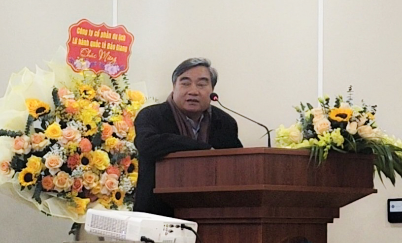 Ông Phạm Quang Thao - Phó Chủ tịch Liên Hiệp các Hội Khoa học và Kỹ thuật Việt Nam phát biểu tại Lễ ra mắt