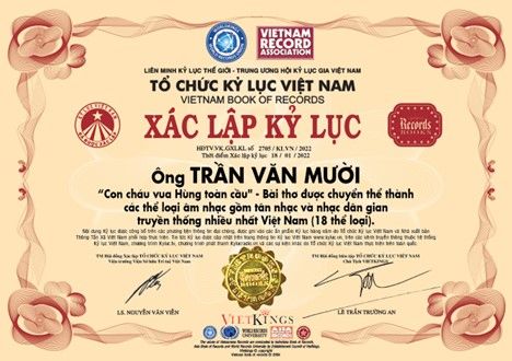Doanh nhân – kỷ lục gia Trần Văn Mười: Lan tỏa tinh hoa văn hóa Việt bằng thi ca
