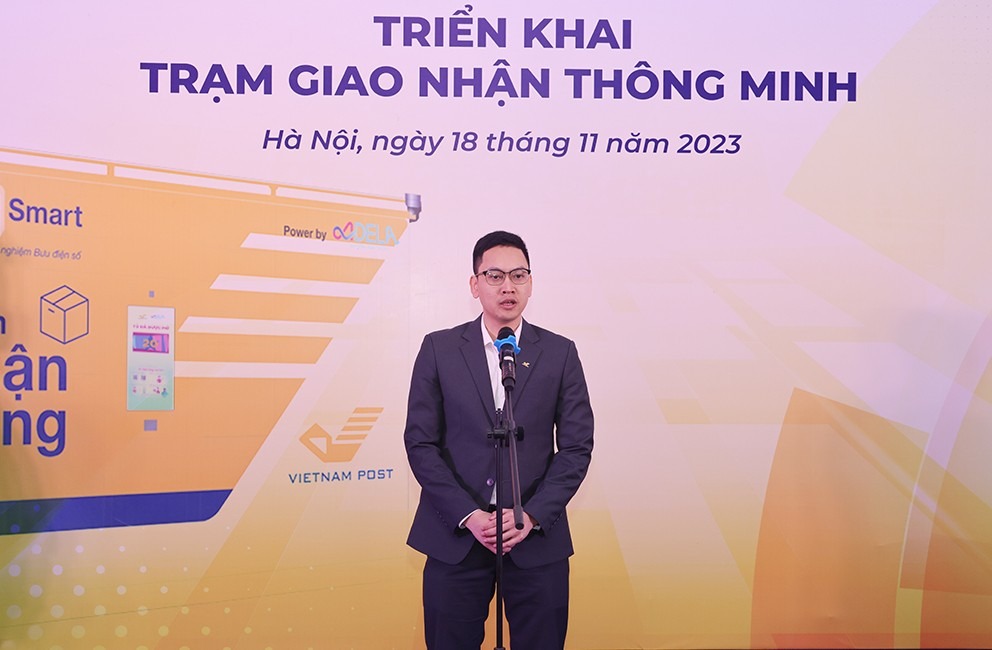 Ông Nguyễn Đình Hòa, Phó Trưởng Ban Dịch vụ Bưu chính, Vietnam Post phát biểu
