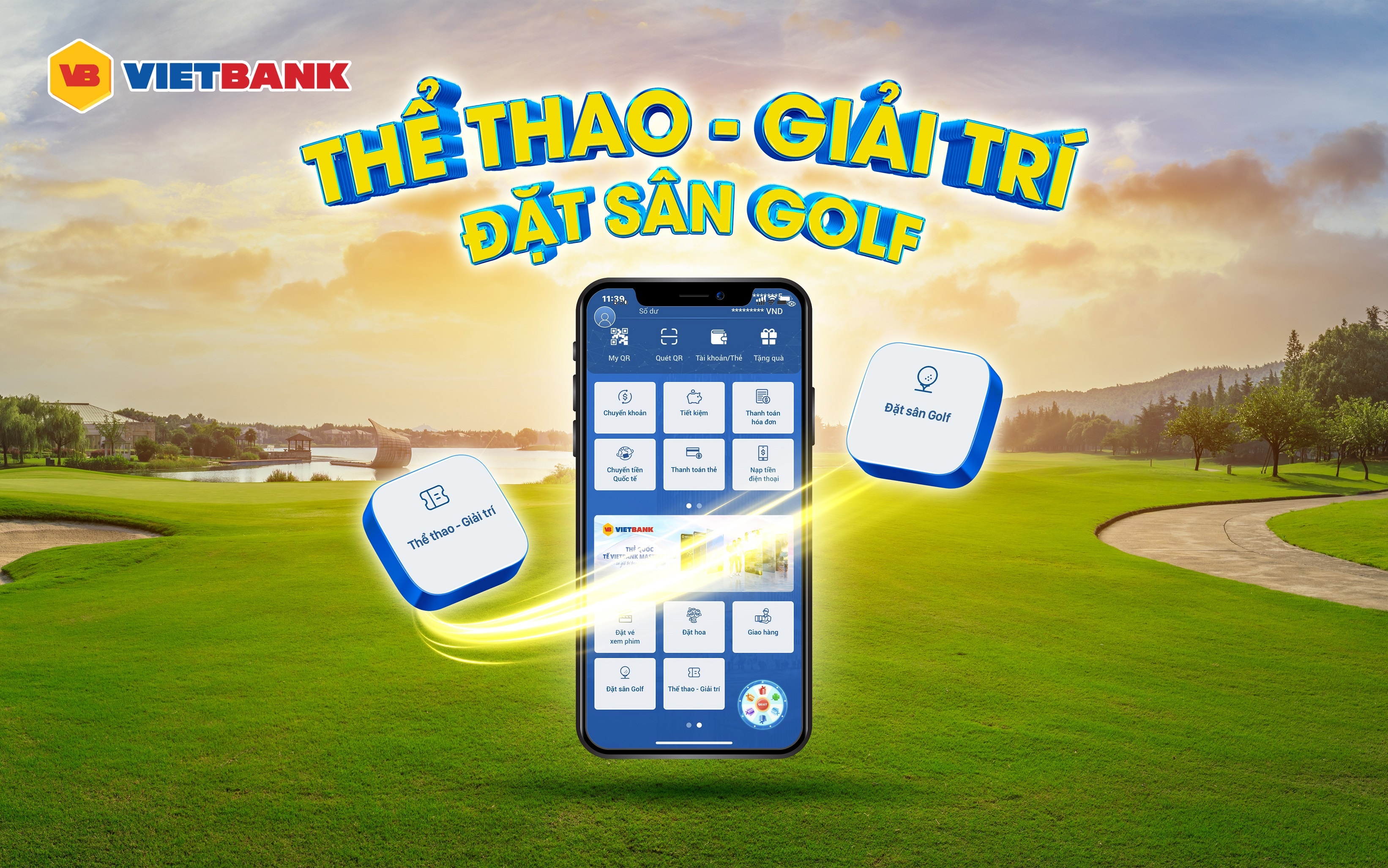 App Vietbank Digital đặt sân Golf và thể thao