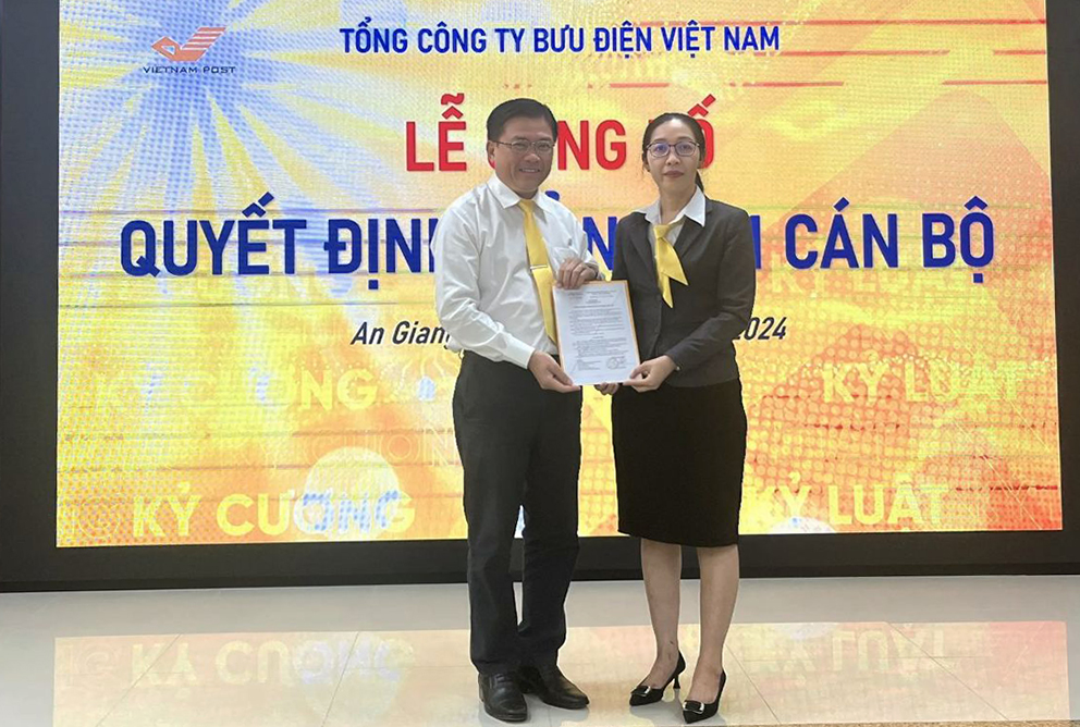 Vietnam Post bổ nhiệm Phó Giám đốc Bưu điện tỉnh An Giang