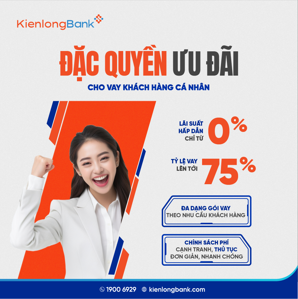 KienlongBank tung 3.000 tỷ đồng cho khách chọn gói vay lãi suất từ 0%