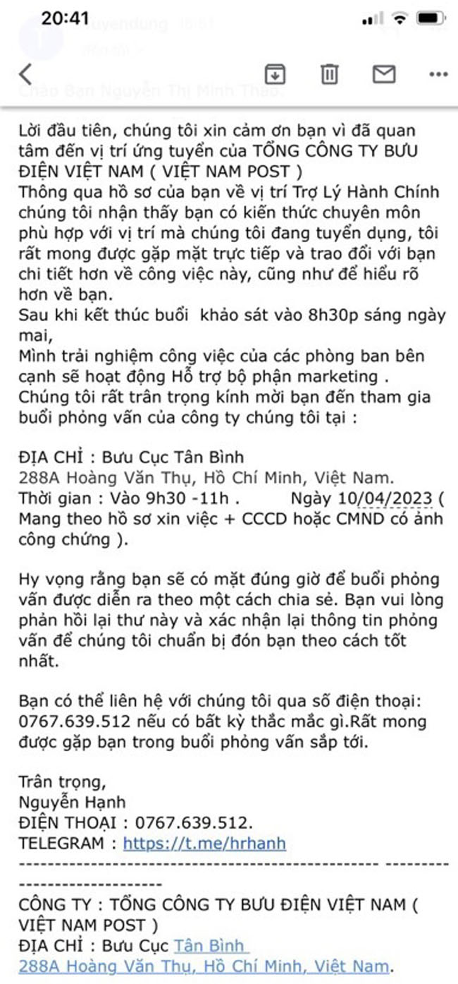 Canh giac voi hinh thuc mao danh Vietnam Post 2