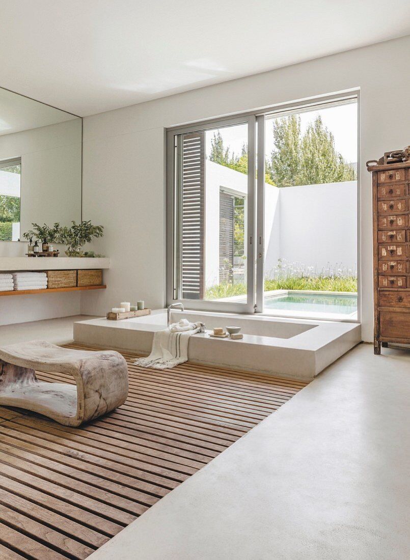 Thiết kế nội thất đẹp lạ cùng bồn tắm chìm, biến phòng tắm thành spa sang chảnh-4