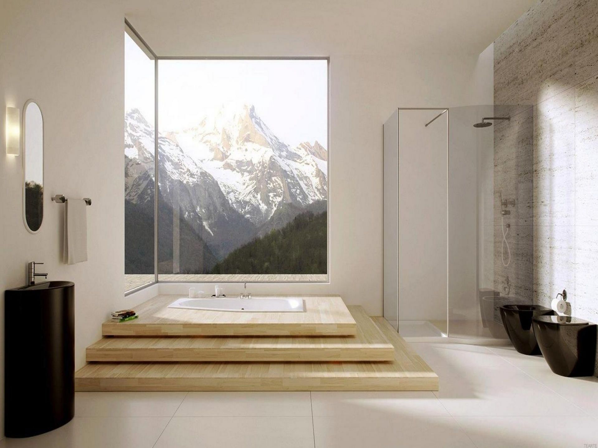Thiết kế nội thất đẹp lạ cùng bồn tắm chìm, biến phòng tắm thành spa sang chảnh-6