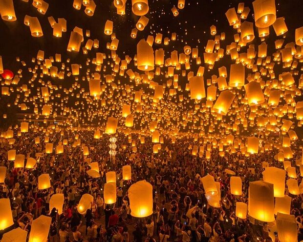 Rực rỡ lễ hội thả đèn trời Yi Peng - Điểm nhấn của du lịch Chiang Mai tháng 11-2