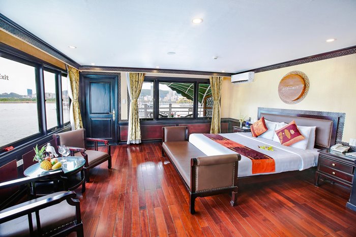 Phòng nghỉ trên di thuyền rất rộng rãi, không gian rộng mở