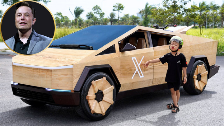 Nghệ nhân gỗ Việt Nam chế tạo xe bán tải điện Cybertruck độc đáo thu hút cả thế giới
