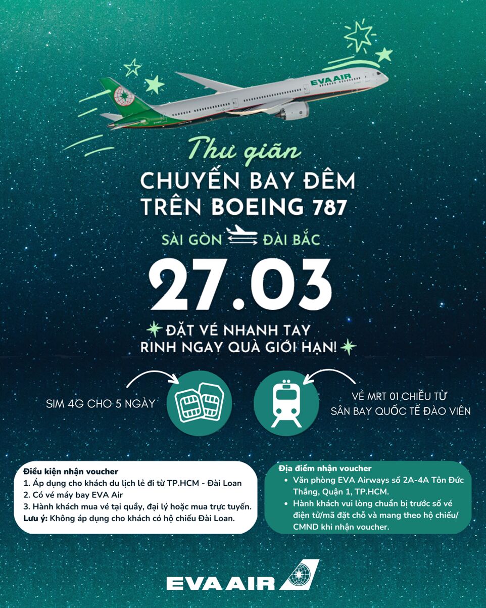 hãng EVA Air đi Đài Loan 