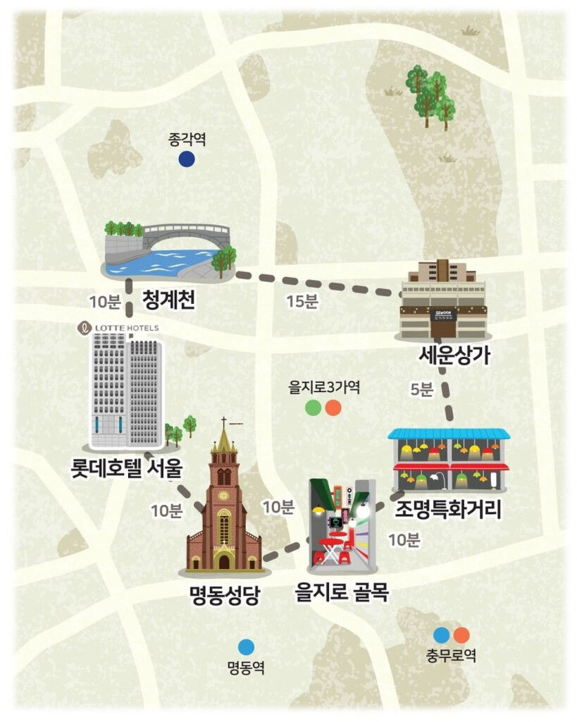 Bản đồ khoảng cách từ khách sạn đến các điểm tham quan nổi tiếng.