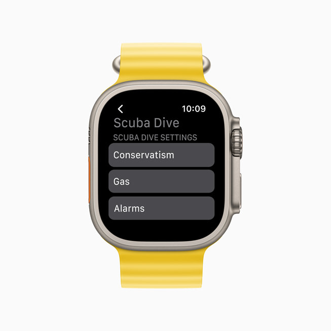 Tính năng kế hoạch lặn trong ứng dụng Oceanic+ hiển thị trên Apple Watch Ultra.