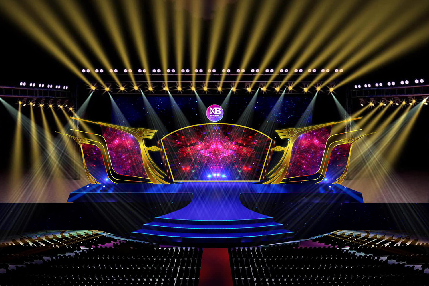 Sân khấu chính của cuộc thi cuộc thi Hoa hậu Thế giới Doanh nhân 2024đã được lên ý tưởng vô cùng công phu, chi tiết và hoành tráng